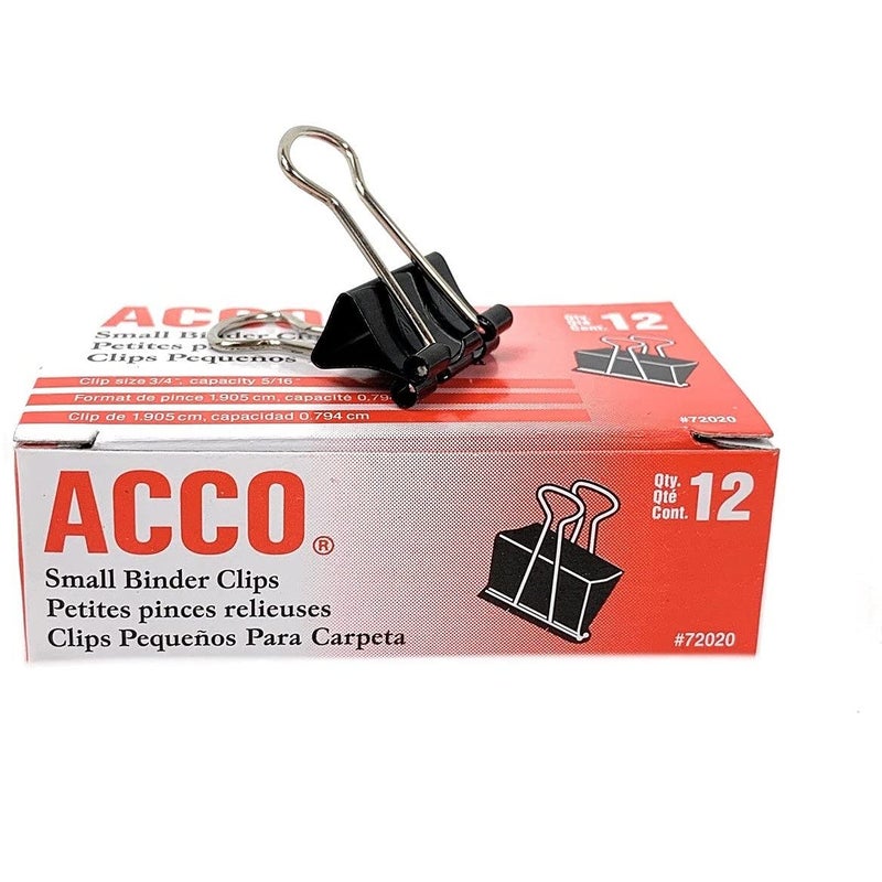 ACCO Brands مشابك ملفات صغيرة ACCO BRANDS 72020، سلك فولاذي، 5/16 بوصة، 3/4 بوصة، أسود/فضي، دزينة - Image 2